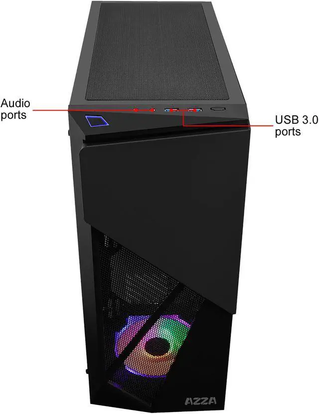 Alt view image 8 of 10 - AZZA INFERNO 310 DH CSAZ-310DH Black ATX Mid Tower Computer Case