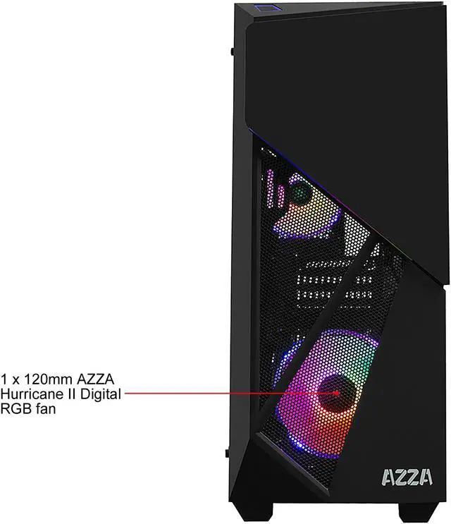 Alt view image 9 of 10 - AZZA INFERNO 310 DH CSAZ-310DH Black ATX Mid Tower Computer Case