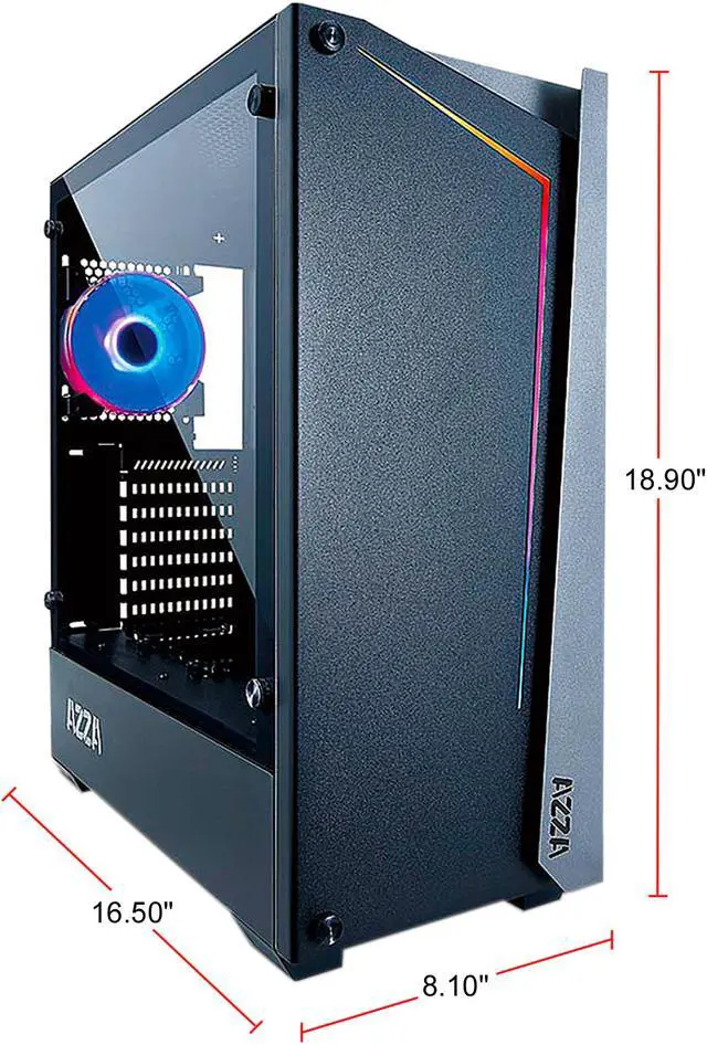 Alt view image 8 of 8 - AZZA APOLLO 430 CSAZ-430B-DF1 Black ATX Mid Tower Computer Case