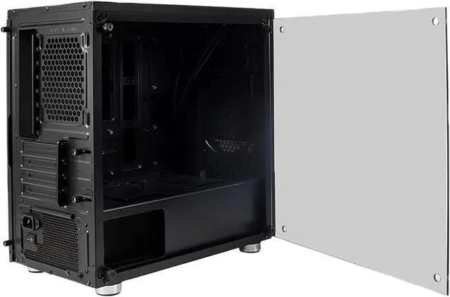 Alt view image 9 of 9 - AZZA LUMINOUS 110 CSAZ-110F Black Steel / Tempered Glass Micro ATX Mid Tower Computer Case