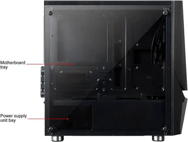 Alt view image 6 of 9 - AZZA LUMINOUS 110 CSAZ-110F Black Steel / Tempered Glass Micro ATX Mid Tower Computer Case