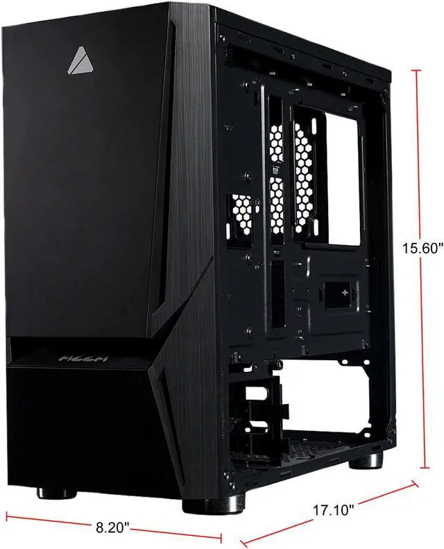 Alt view image 8 of 9 - AZZA LUMINOUS 110 CSAZ-110F Black Steel / Tempered Glass Micro ATX Mid Tower Computer Case