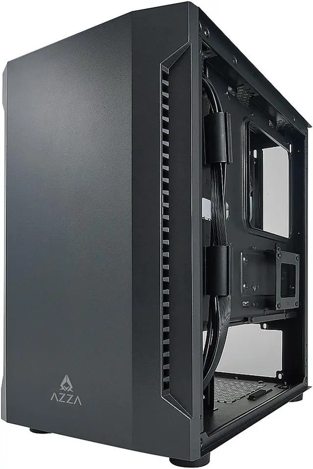 Alt view image 6 of 10 - AZZA Bastion CSAZ-120 Black Steel / Plastic / Tempered Glass Micro ATX Mid Tower Computer Case (1 x 140mm fan included )