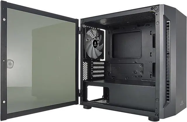Alt view image 10 of 10 - AZZA Bastion CSAZ-120 Black Steel / Plastic / Tempered Glass Micro ATX Mid Tower Computer Case (1 x 140mm fan included )