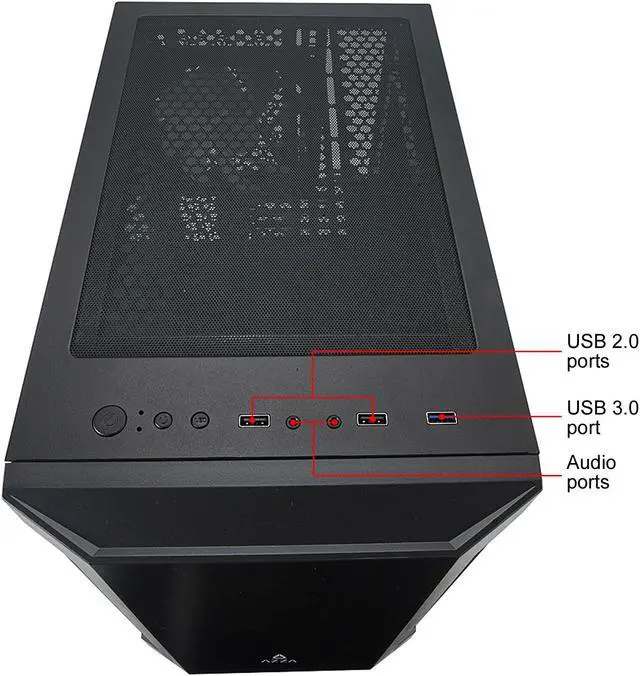 Alt view image 5 of 10 - AZZA Bastion CSAZ-120 Black Steel / Plastic / Tempered Glass Micro ATX Mid Tower Computer Case (1 x 140mm fan included )