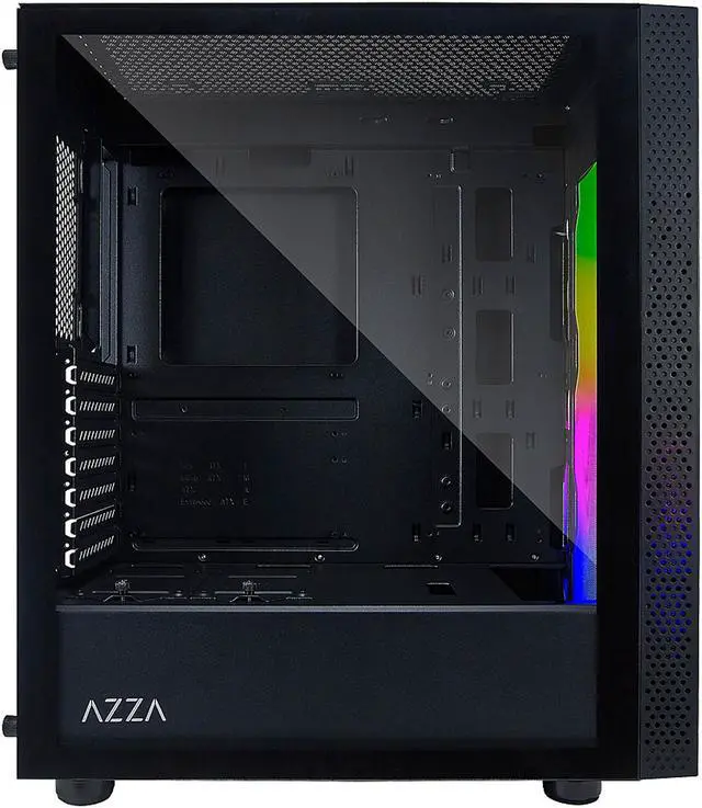 Alt view image 6 of 8 - AZZA CELESTA CSAZ-340F Black Steel / Plastic / Tempered Glass ATX Mid Tower Computer Case with Addressable RGB Light Strip in the Front