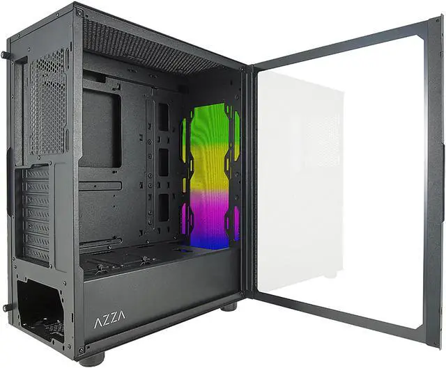 Alt view image 8 of 8 - AZZA CELESTA CSAZ-340F Black Steel / Plastic / Tempered Glass ATX Mid Tower Computer Case with Addressable RGB Light Strip in the Front