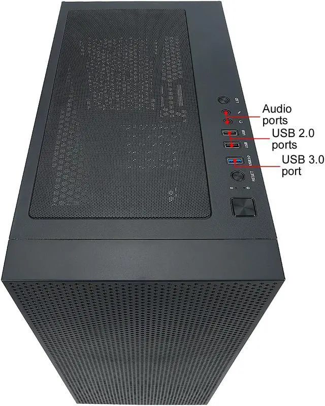 Alt view image 4 of 8 - AZZA CELESTA CSAZ-340F Black Steel / Plastic / Tempered Glass ATX Mid Tower Computer Case with Addressable RGB Light Strip in the Front