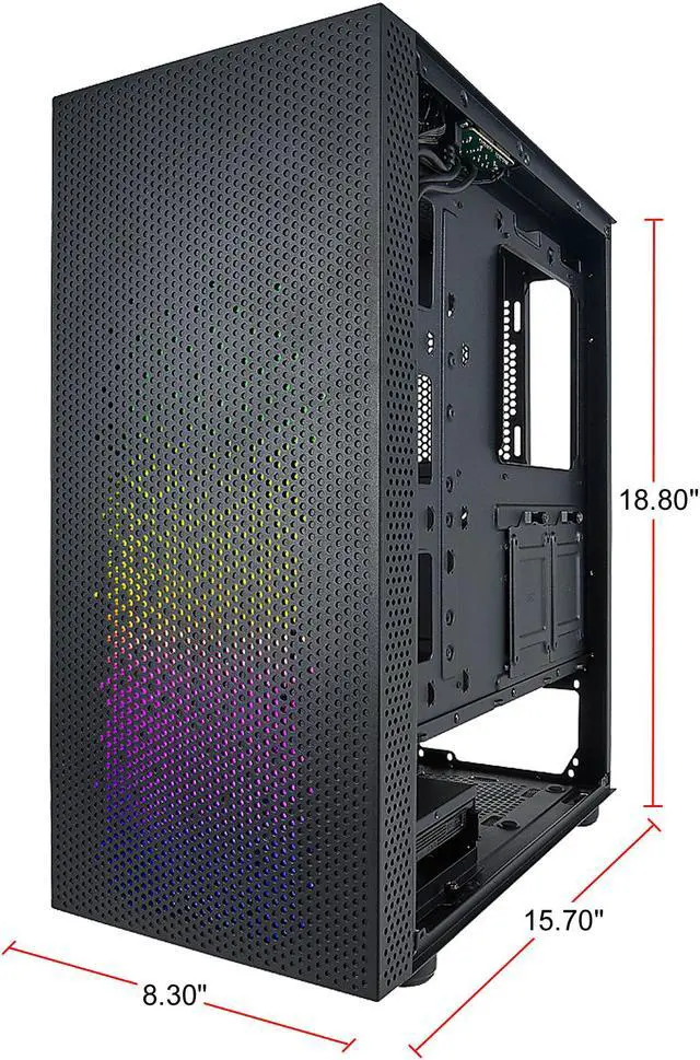 Alt view image 5 of 8 - AZZA CELESTA CSAZ-340F Black Steel / Plastic / Tempered Glass ATX Mid Tower Computer Case with Addressable RGB Light Strip in the Front
