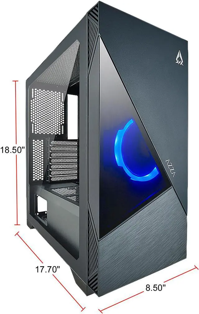 Alt view image 2 of 15 - AZZA ECLIPSE 440 / Gaming / ATX Mid-Tower  / Tempered Glass / Black / Steel   / 1 x 120mm ARGB fan included