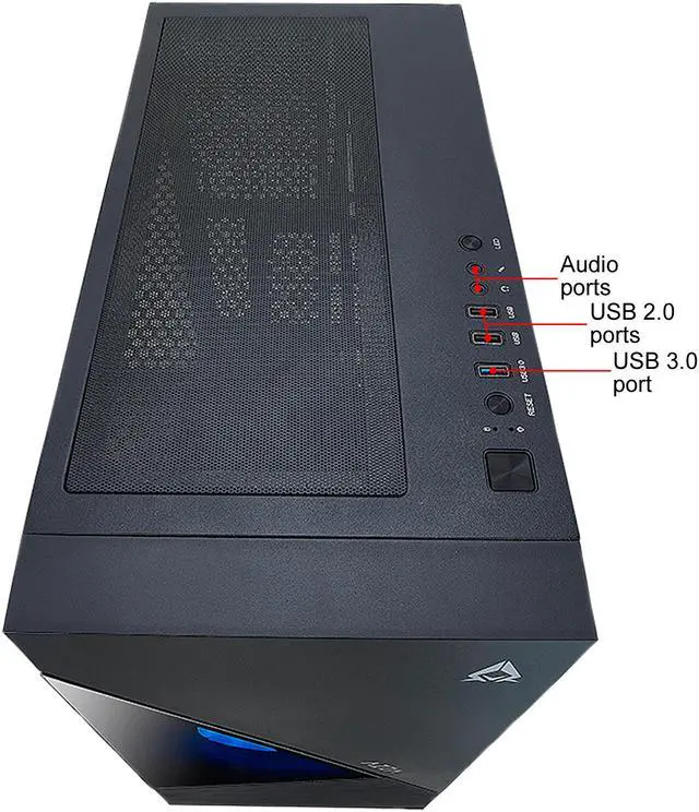 Alt view image 5 of 15 - AZZA ECLIPSE 440 / Gaming / ATX Mid-Tower  / Tempered Glass / Black / Steel   / 1 x 120mm ARGB fan included