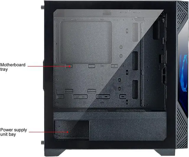 Alt view image 6 of 15 - AZZA ECLIPSE 440 / Gaming / ATX Mid-Tower  / Tempered Glass / Black / Steel   / 1 x 120mm ARGB fan included