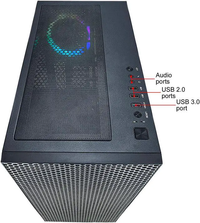 Alt view image 6 of 17 - AZZA HIVE 450 / Gaming / ATX Mid-Tower /  / Tempered Glass / Black / Steel / 1 x 120mm fan included
