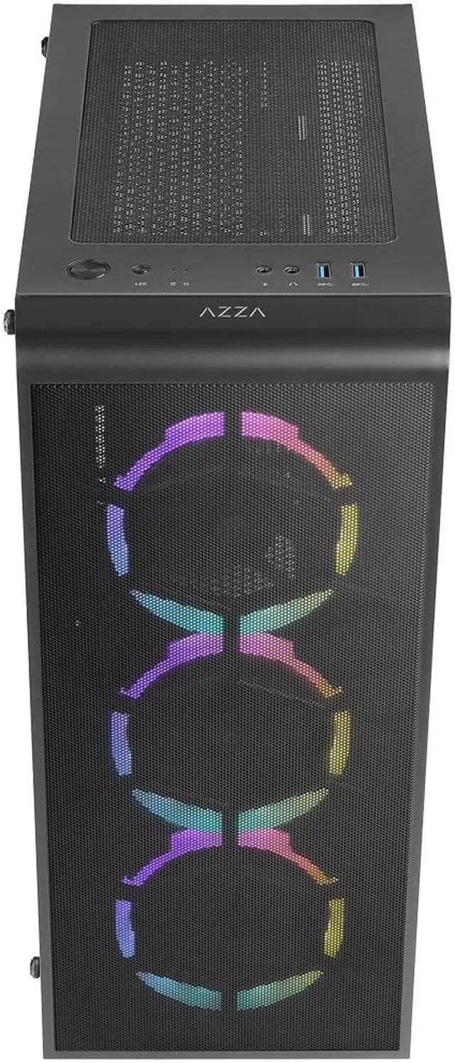 Alt view image 3 of 4 - AZZA Prime CSAZ-360 Black Steel / Tempered Glass ATX Mid Tower ATX Mid-Tower Case