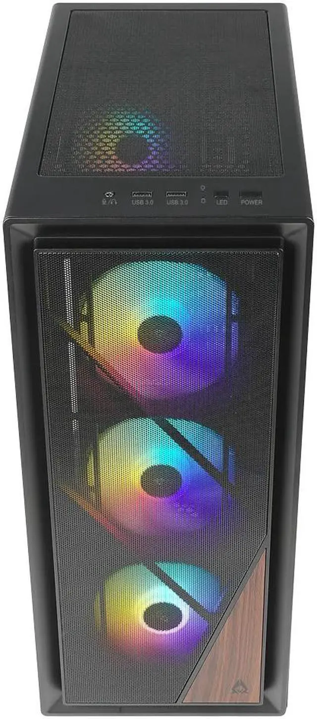 Alt view image 3 of 5 - AZZA CSAZ-370 FOREST Black ATX Mid Tower Case