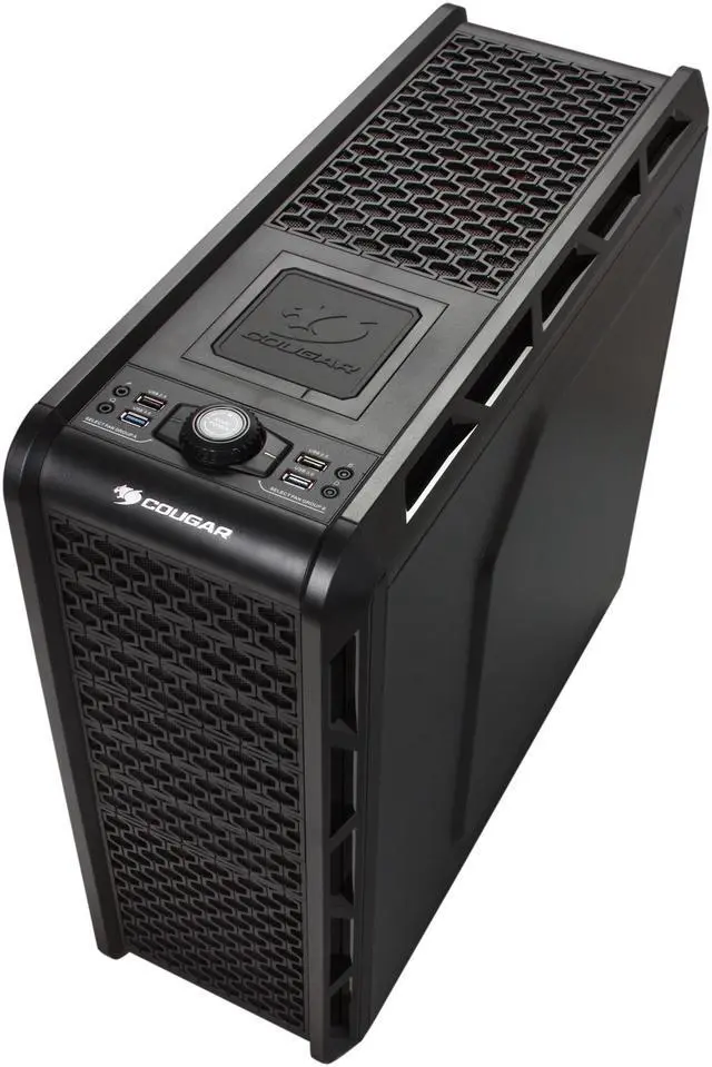 Alt view image 9 of 10 - COUGAR Evolution Black SECC ATX Mid Tower Computer Case with Dual 12cm COUGAR TURBINE HYPER-SPIN Bearing Silent Fans, 2 x USB 3.0, 2 x USB 2.0