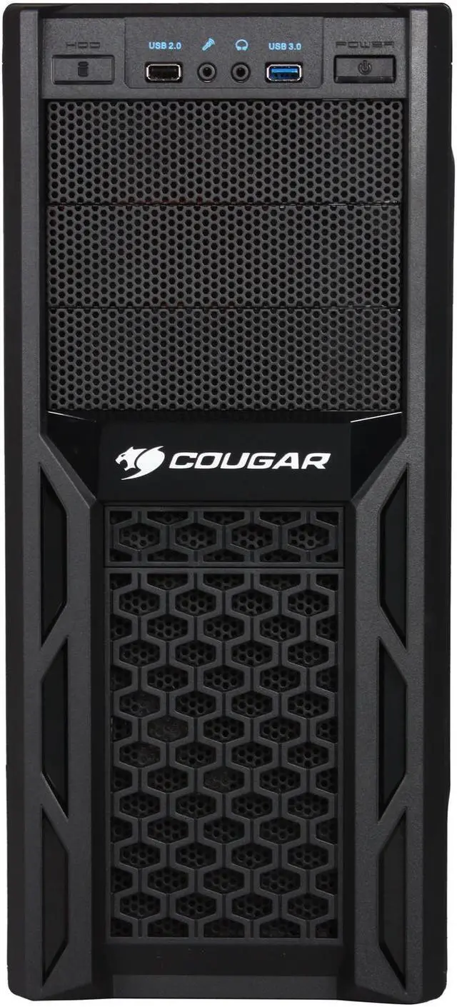 Alt view image 2 of 9 - COUGAR Solution Black Steel ATX Mid Tower Computer Case with 12cm COUGAR TURBINE HYPER-SPIN Bearing Silent Fan and USB 3.0