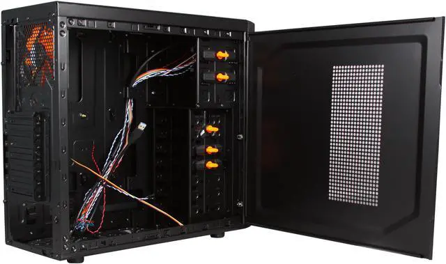 Alt view image 5 of 9 - COUGAR Solution Black Steel ATX Mid Tower Computer Case with 12cm COUGAR TURBINE HYPER-SPIN Bearing Silent Fan and USB 3.0
