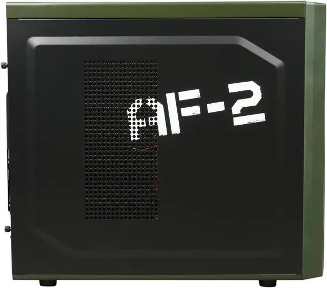 Alt view image 4 of 9 - COUGAR Solution AF-2 Black & Army Green Steel ATX Mid Tower Computer Case with 12cm COUGAR TURBINE HYPER-SPIN Bearing Silent Fan and USB 3.0