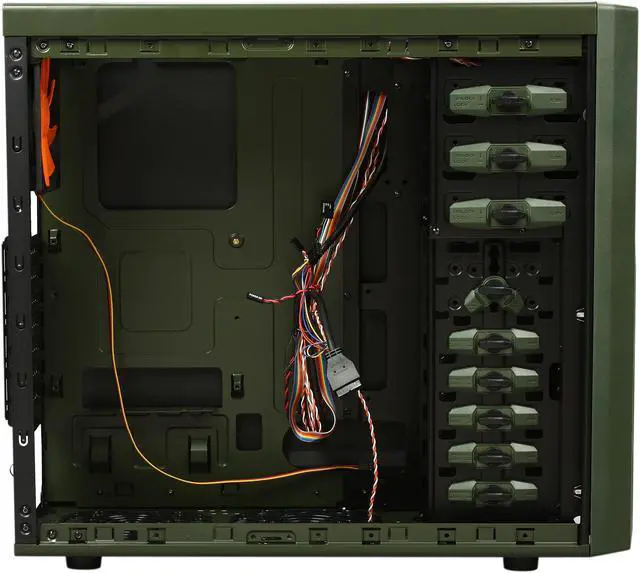 Alt view image 6 of 9 - COUGAR Solution AF-2 Black & Army Green Steel ATX Mid Tower Computer Case with 12cm COUGAR TURBINE HYPER-SPIN Bearing Silent Fan and USB 3.0