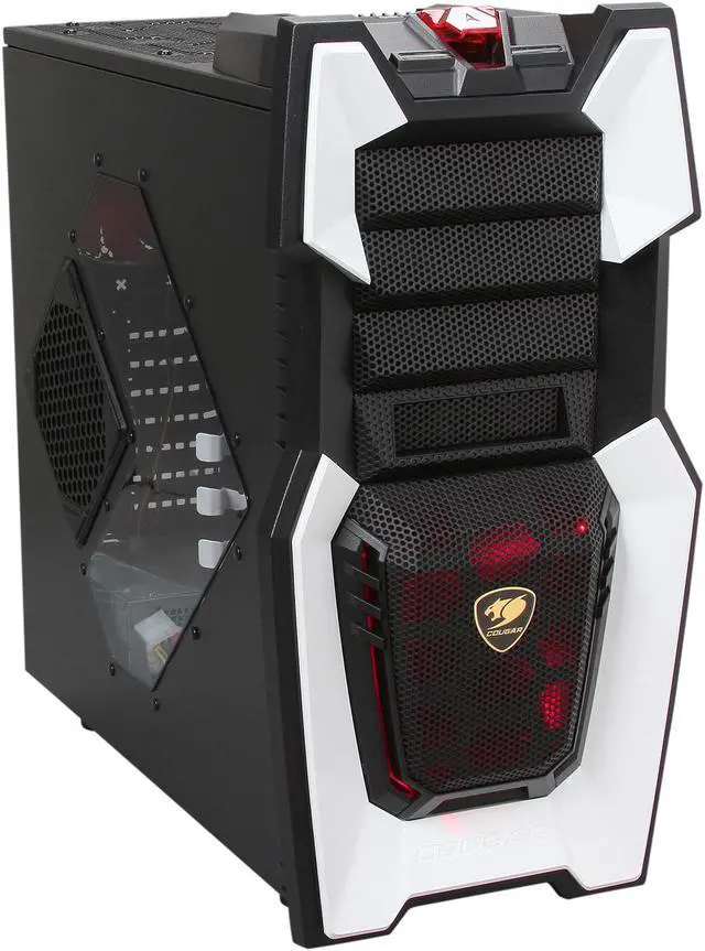 Main image of COUGAR Challenger-W White / Black Steel / Plastic ATX Mid Tower Computer Case with 12cm COUGAR TURBINE HYPER-SPIN Bearing Silent Fans and 20cm LED Fan