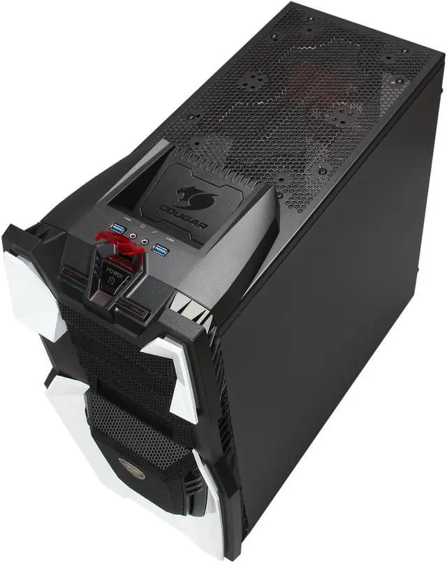Alt view image 8 of 11 - COUGAR Challenger-W White / Black Steel / Plastic ATX Mid Tower Computer Case with 12cm COUGAR TURBINE HYPER-SPIN Bearing Silent Fans and 20cm LED Fan
