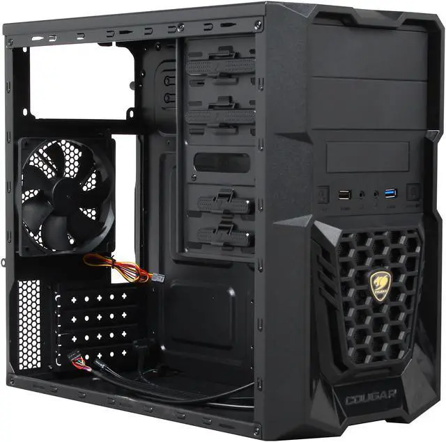 Alt view image 7 of 9 - COUGAR Spike Black Steel / Plastic Micro ATX Mini Tower Gaming Case with USB 3.0 and 12CM Cougar Fan