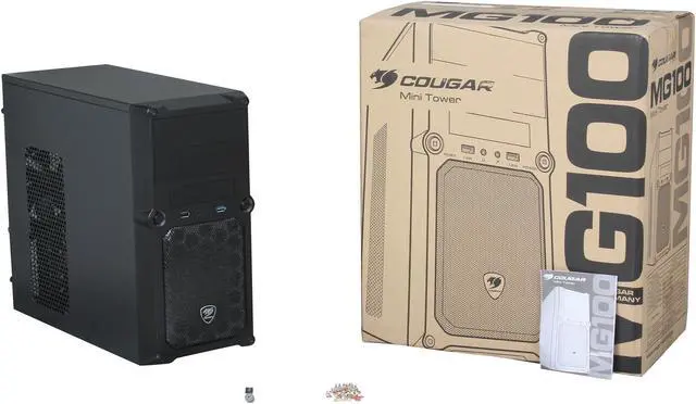 Alt view image 9 of 9 - COUGAR MG100 Black Steel Micro ATX Mini Tower Computer Case
