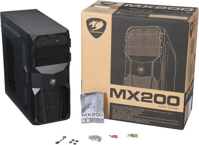 Alt view image 10 of 9 - COUGAR MX200 Black ATX Mid Tower Computer Case Standard ATX PS2 (optional) Power Supply