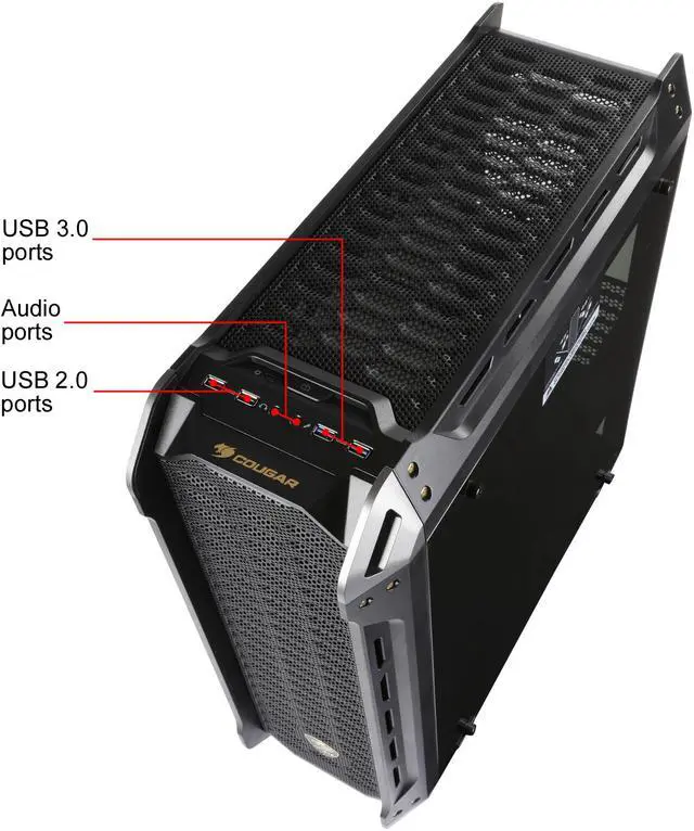 Alt view image 4 of 13 - COUGAR Panzer-S Black ATX Mid Tower Transparent Fortress Computer Case