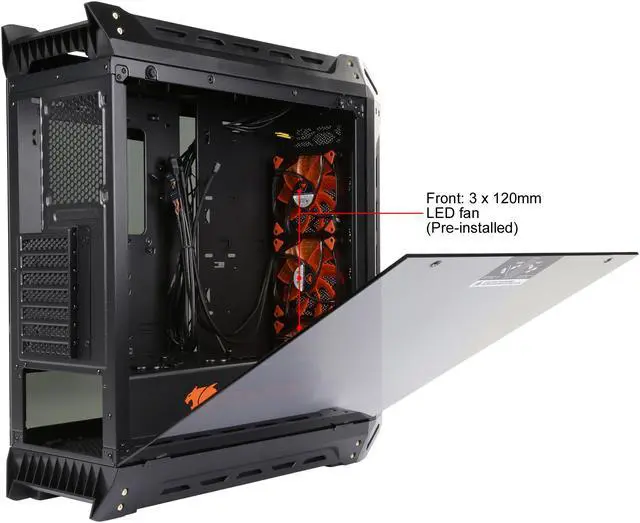 Alt view image 6 of 13 - COUGAR Panzer-S Black ATX Mid Tower Transparent Fortress Computer Case