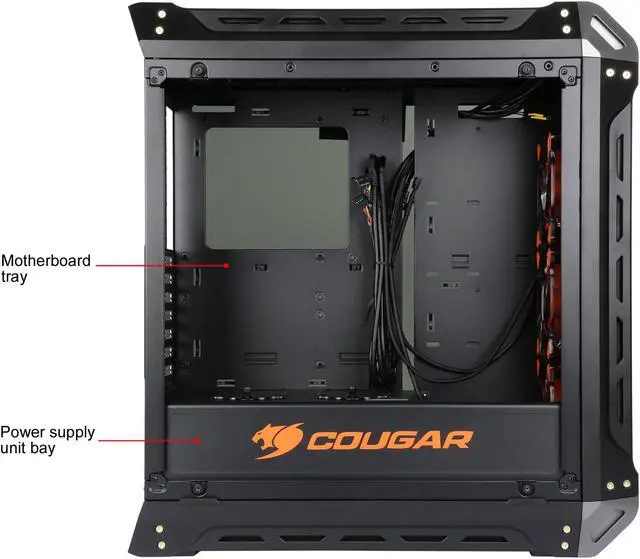 Alt view image 9 of 13 - COUGAR Panzer-S Black ATX Mid Tower Transparent Fortress Computer Case