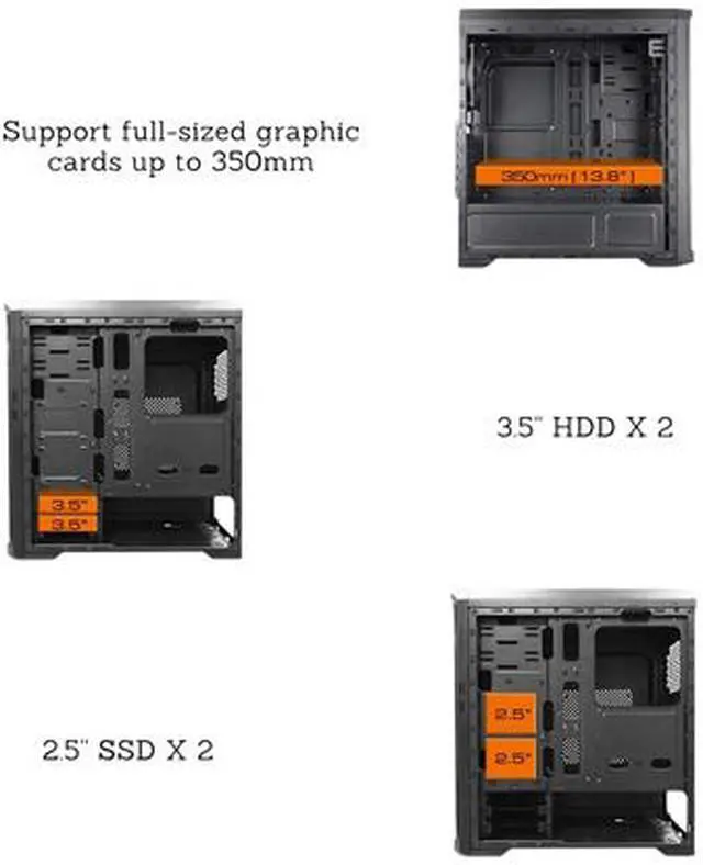 Alt view image 7 of 7 - Cougar MX330 Mid Tower Case with Full Acrylic Transparent Window and USB 3.0