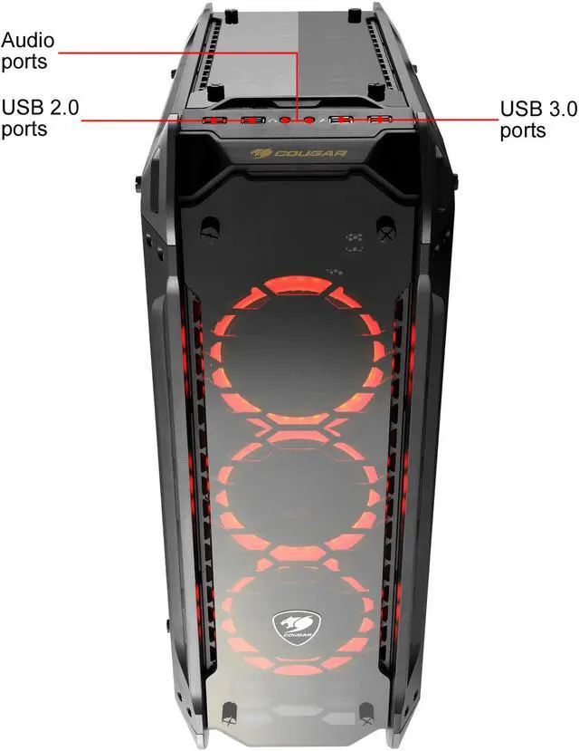 Alt view image 10 of 11 - COUGAR Panzer-G Black ATX Mid Tower LED Gaming Case