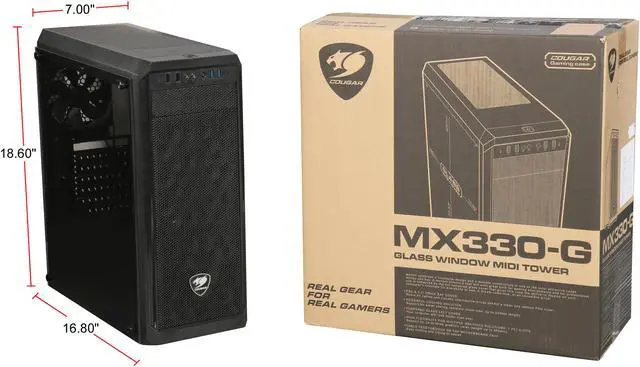 Alt view image 13 of 13 - Cougar MX330-G Mid Tower Case with Full Tempered Glass Window and USB 3.0