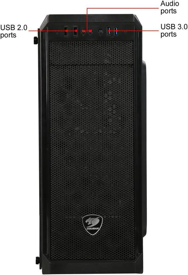 Alt view image 3 of 13 - Cougar MX330-G Mid Tower Case with Full Tempered Glass Window and USB 3.0