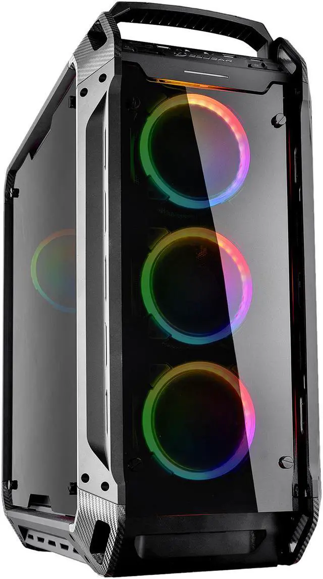 Alt view image 3 of 13 - COUGAR Panzer Evo RGB Black Steel ATX Full Tower RGB LED Gaming Case with Remote