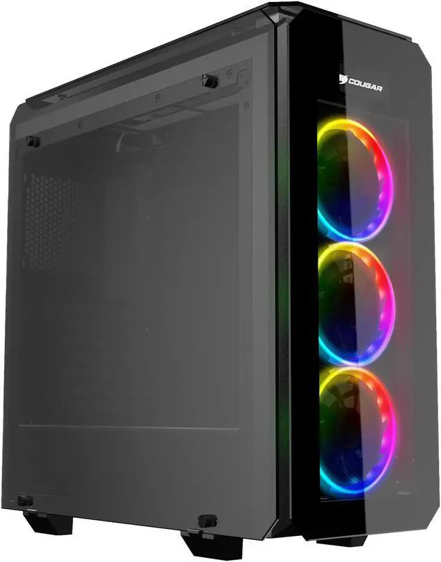 Alt view image 7 of 19 - COUGAR Puritas RGB Black ATX Mid Tower Gaming Case with Pure Tempered Glass Window