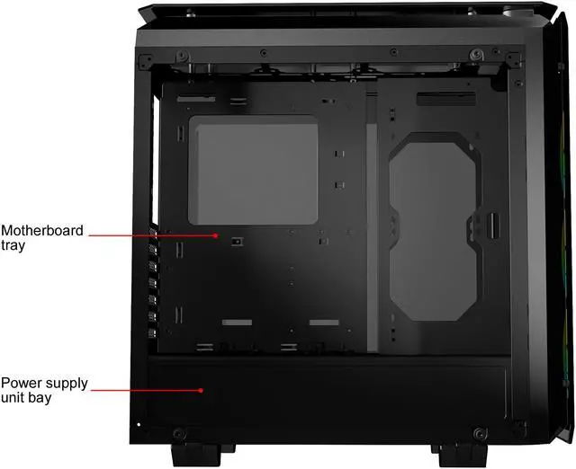 Alt view image 14 of 19 - COUGAR Puritas RGB Black ATX Mid Tower Gaming Case with Pure Tempered Glass Window