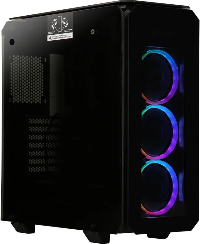Alt view image 12 of 19 - COUGAR Puritas RGB Black ATX Mid Tower Gaming Case with Pure Tempered Glass Window
