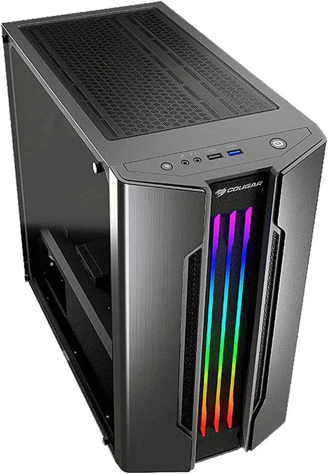 Alt view image 5 of 13 - COUGAR Gemini M-Iron Gray Iron Gray Mini Tower Computer Case w/ Integrated Trelux RGB Lighting