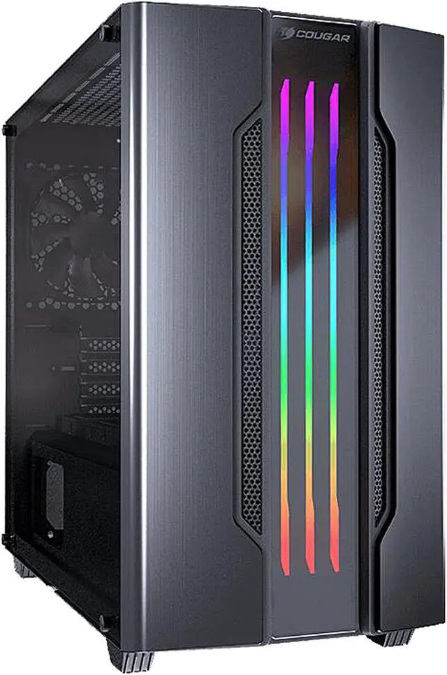 Alt view image 2 of 13 - COUGAR Gemini M-Iron Gray Iron Gray Mini Tower Computer Case w/ Integrated Trelux RGB Lighting