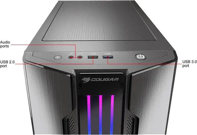 Alt view image 10 of 13 - COUGAR Gemini M-Iron Gray Iron Gray Mini Tower Computer Case w/ Integrated Trelux RGB Lighting