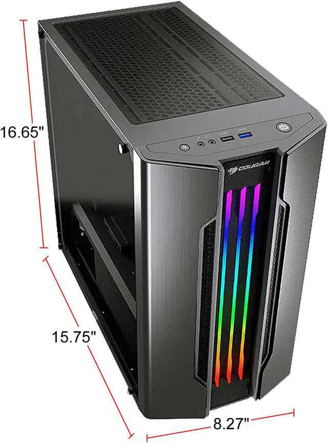 Alt view image 12 of 13 - COUGAR Gemini M-Iron Gray Iron Gray Mini Tower Computer Case w/ Integrated Trelux RGB Lighting
