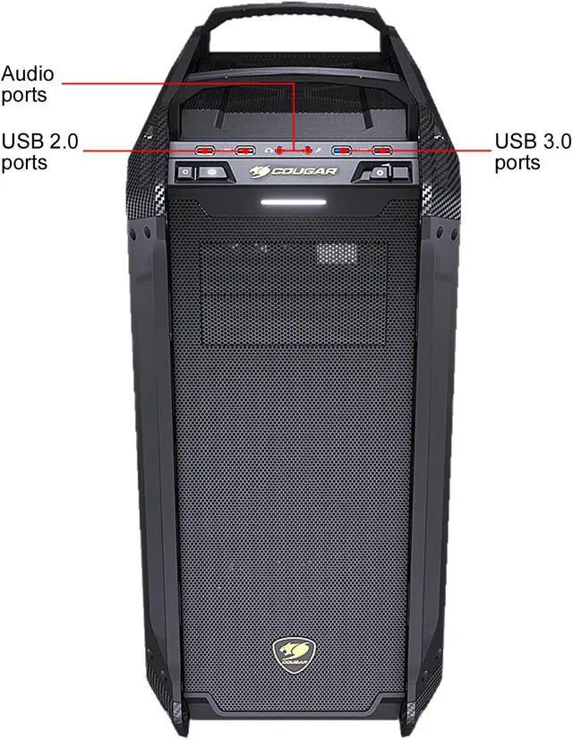 Alt view image 18 of 20 - Cougar Panzer Max-G Black ATX Full Tower Gaming Case