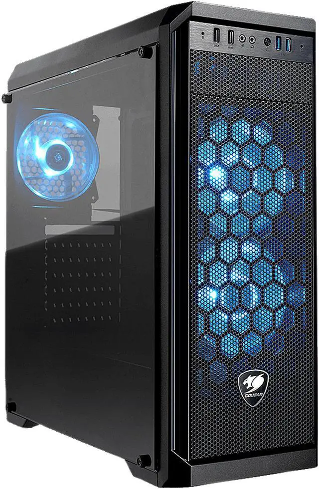 Alt view image 2 of 14 - COUGAR MX330-G Air Black Steel / Tempered Glass ATX Mid Tower Computer Case
