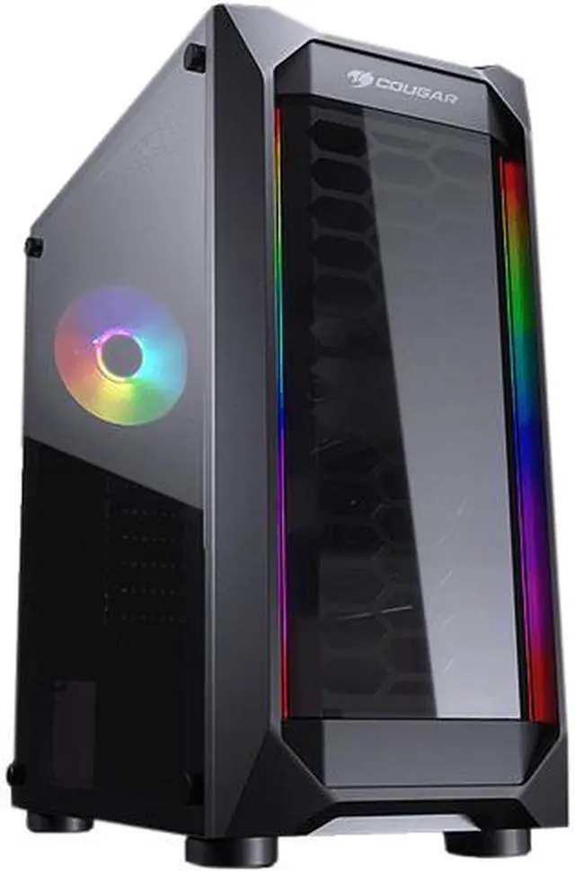 Alt view image 3 of 13 - COUGAR MX410 Black Powerful and Compact Mid-Tower Case with Dual RGB Strips