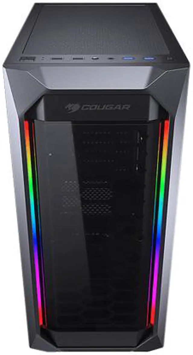 Alt view image 6 of 13 - COUGAR MX410 Black Powerful and Compact Mid-Tower Case with Dual RGB Strips