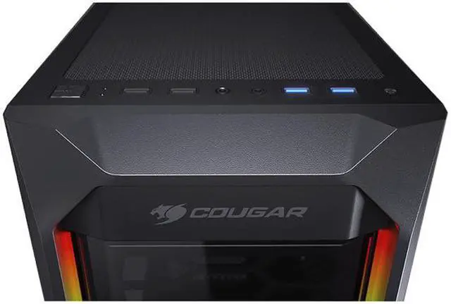Alt view image 7 of 13 - COUGAR MX410 Black Powerful and Compact Mid-Tower Case with Dual RGB Strips