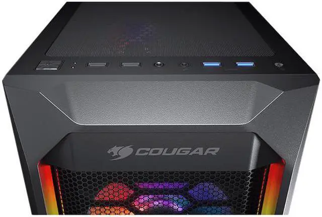 Alt view image 4 of 10 - COUGAR MX410 Mesh-G RGB Black ATX Mid Tower Powerful and Compact Mid-Tower Case with Mesh Front Panel and Tempered Glass Built-in 4 RGB Fan